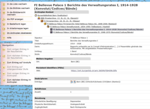 Screenshot Archivkatalog.
