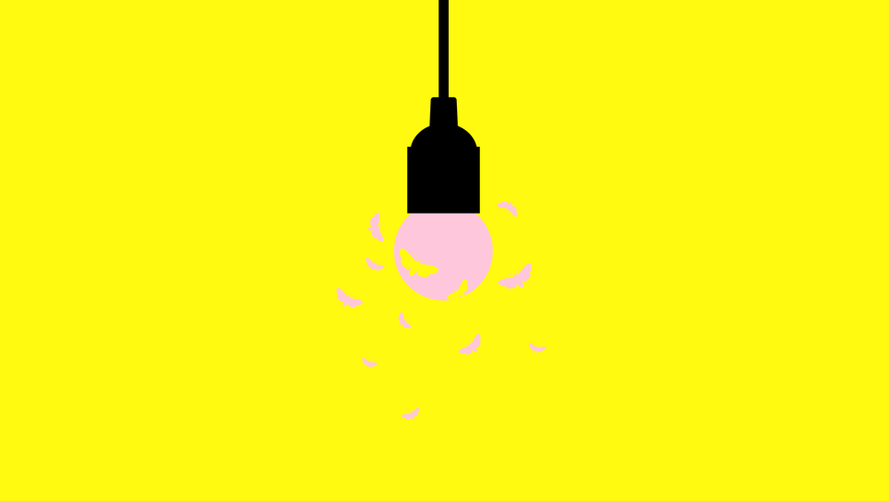 Grafik zeigt eine Lampe um welche Motten flattern.