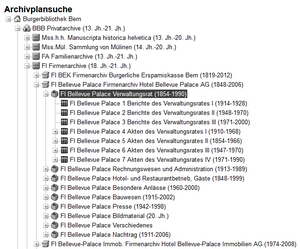 Screenshot Archivkatalog.