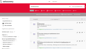 Screenshot des Bibliothekkatalogs.