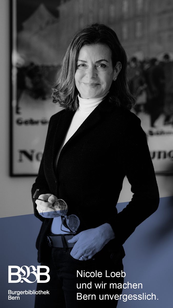 Portraifoto Nicole Loeb. Text: Nicole Loeb und wir machen Bern unvergesslich.